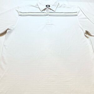 FootJoy Men's White Polo with Black Stripes